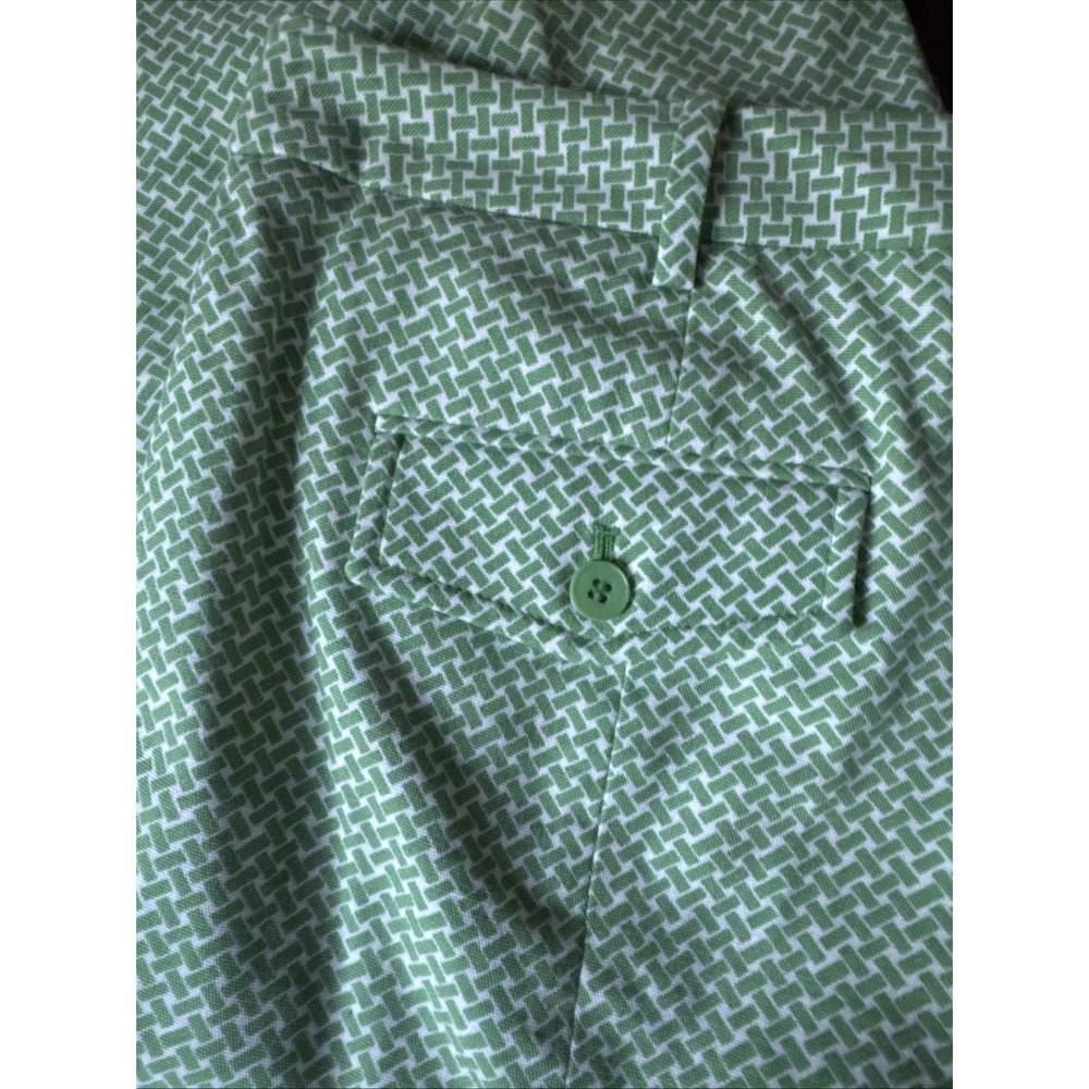 Talbots Heritage‎ Cropped Pants Women's Size 12 Green White Pattern Lattice - Picture 4 of 9